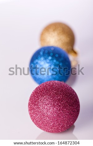 christmas ball ornament in golden blue and gold