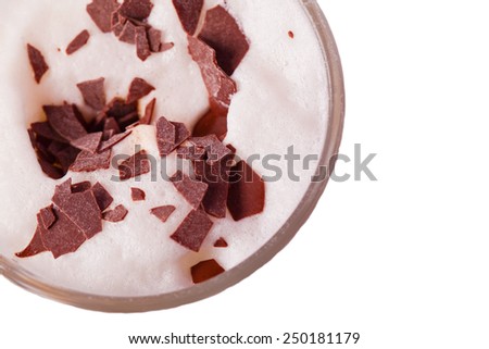 cappuccino milk cream foam with chocolate