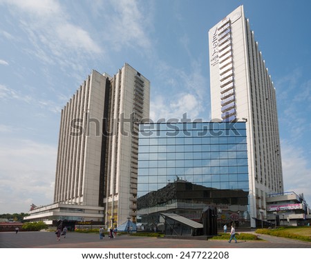MOSCOW - JULY 24: Vega housing of Izmajlovo hotel complex on July 24, 2014 in Moscow.