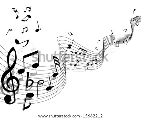 stock vector Musical notes background with lines Vector