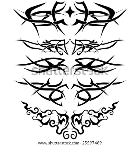 Patterns Of Tribal Tattoo For Design Use Stock Vector 25597489 