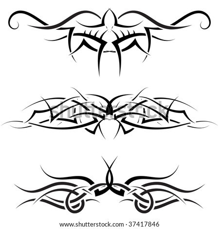 design tattoo tribal. stock vector : Patterns of tribal tattoo for design use