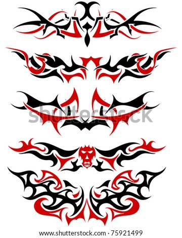 stock photo : Patterns of black and red tribal tattoo for design use stock photo : Patterns of black and red tribal tattoo for design use