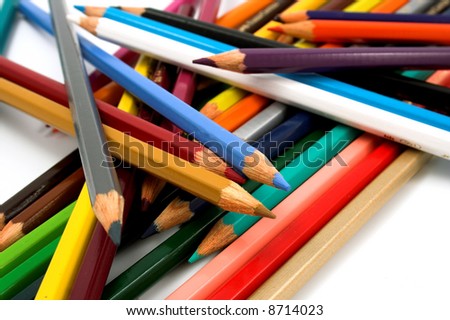 color pencils, the rainbow out of wooden