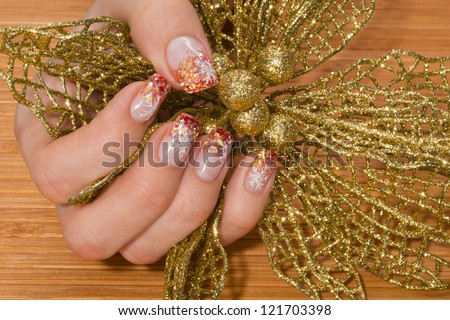 beautiful hand with fresh manicured nails