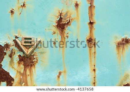 stock photo Rusted side of car texture