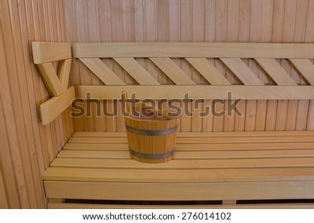 Wood accessory in the Sauna
