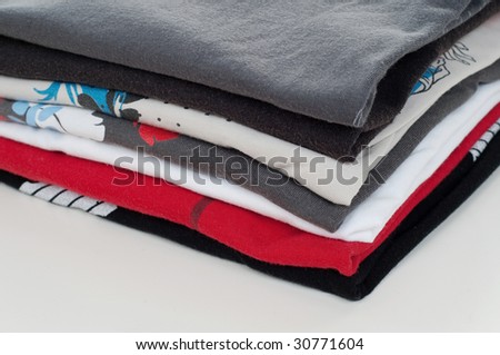 pile of clothes on a white background