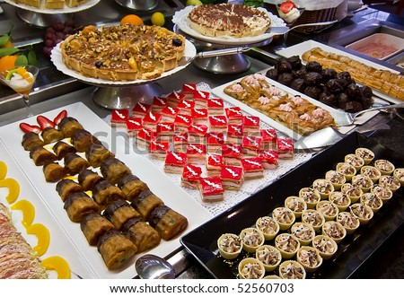 stock photo Sweet buffet Catering food at a wedding party