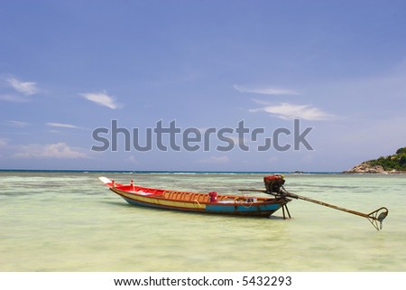 thailands fishing boat in the ocean