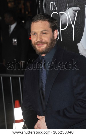 LOS ANGELES, CA - FEBRUARY 8, 2012: Tom Hardy at the Los Angeles premiere of his new movie \