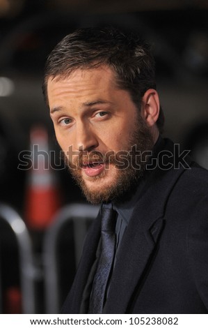 LOS ANGELES, CA - FEBRUARY 8, 2012: Tom Hardy at the Los Angeles premiere of his new movie 