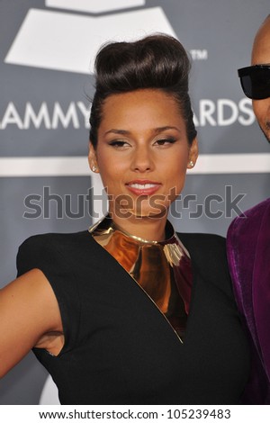 LOS ANGELES, CA - FEBRUARY 12, 2012: Alicia Keys at the 54th Annual Grammy Awards at the Staples Centre, Los Angeles. February 12, 2012  Los Angeles, CA
