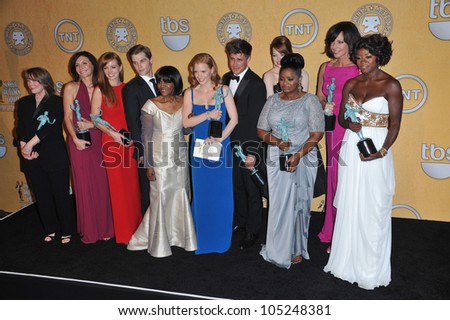 LOS ANGELES, CA - JANUARY 29, 2012: Cast of The Help at the 17th Annual Screen Actors Guild Awards at the Shrine Auditorium, Los Angeles. January 29, 2012  Los Angeles, CA