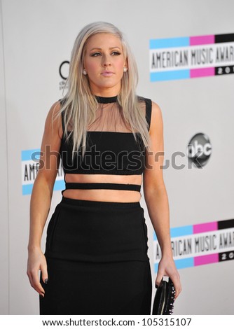 LOS ANGELES, CA - NOVEMBER 20, 2011: Ellie Goulding arriving at the 2011 American Music Awards at the Nokia Theatre, L.A. Live in downtown Los Angeles. November 20, 2011  Los Angeles, CA