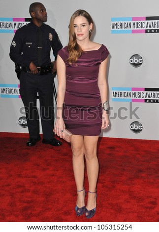 LOS ANGELES, CA - NOVEMBER 20, 2011: Christa B. Allen arriving at the 2011 American Music Awards at the Nokia Theatre, L.A. Live in downtown Los Angeles. November 20, 2011  Los Angeles, CA