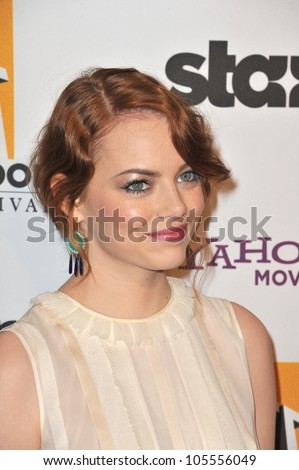 LOS ANGELES, CA - OCTOBER 24, 2011: Emma Stone at the 15th Annual Hollywood Film Awards Gala at the Beverly Hilton Hotel. October 24, 2011  Beverly Hills, CA