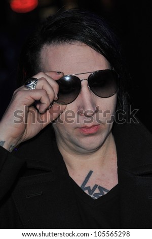 LOS ANGELES, CA - OCTOBER 10, 2011: Marilyn Manson at the world premiere of \