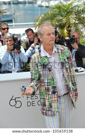 CANNES, FRANCE - MAY 16, 2012: Bill Murray at the photocall for his new movie 