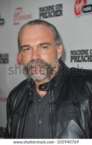 LOS ANGELES, CA - SEPTEMBER 21, 2011: Sam Childers (upon whom the movie is based) at the premiere \