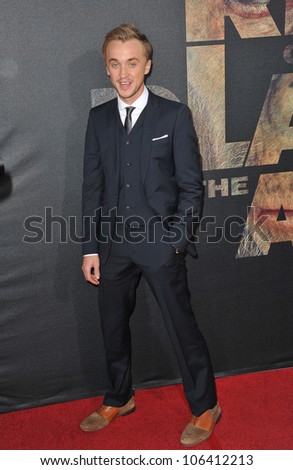LOS ANGELES, CA - JULY 28, 2011: Tom Felton at the Los Angeles premiere of his new movie 