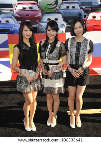LOS ANGELES, CA - JUNE 18, 2011: Japanese pop group Perfume at the premiere of \