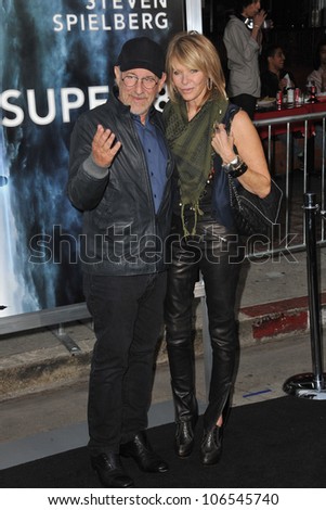 LOS ANGELES, CA - JUNE 8, 2011: Producer Steven Spielberg & wife Kate Capshaw at the Los Angeles premiere of \