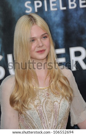 LOS ANGELES, CA - JUNE 8, 2011: Elle Fanning at the Los Angeles premiere of her new movie \
