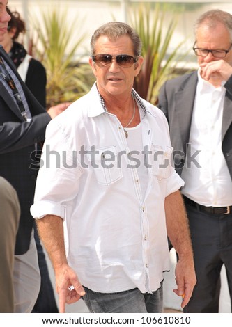 CANNES, FRANCE - MAY 18, 2011: Mel Gibson at the photocall for their movie \