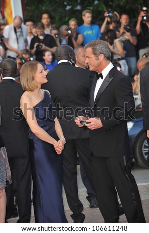 CANNES, FRANCE - MAY 17, 2011: Mel Gibson & Jodie Foster at the gala premiere of their new movie \