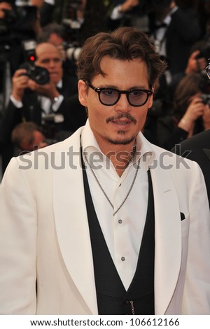 CANNES, FRANCE - MAY 14, 2011: Johnny Depp at the gala screening for his movie \