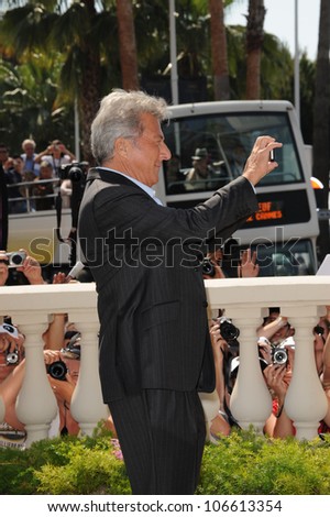 CANNES, FRANCE - MAY 12, 2011: Dustin Hoffman at photocall for his new animated movie \