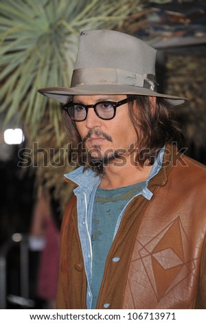 LOS ANGELES, CA - FEBRUARY 14, 2011: Johnny Depp at the Los Angeles premiere of his new animated movie \