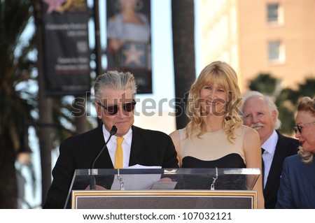 LOS ANGELES, CA - NOVEMBER 1, 2010: Laura Dern & David Lynch on Hollywood Boulevard where, together with her parents Bruce Dern & Diane Ladd, she was honored with a star on the Hollywood Walk of Fame