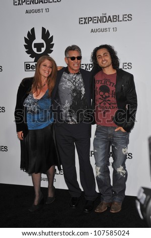 LOS ANGELES, CA - AUGUST 3, 2010: Eric Roberts & wife & step-son at the world premiere of his new movie \