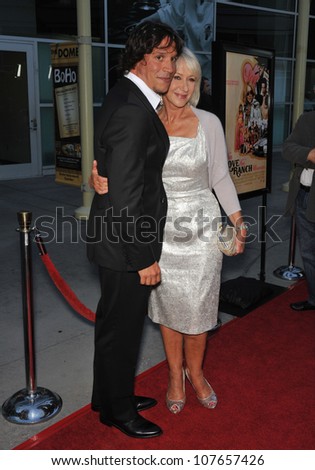 LOS ANGELES, CA - JUNE 23, 2010: Dame Helen Mirren & Sergio Peris-Mencheta at the Los Angeles premiere of their new movie 