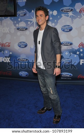 LOS ANGELES, CA - MARCH 11, 2010: American Idol finalist Aaron Kelly at the party for the American Idol Final 12 at Industry, Los Angeles.