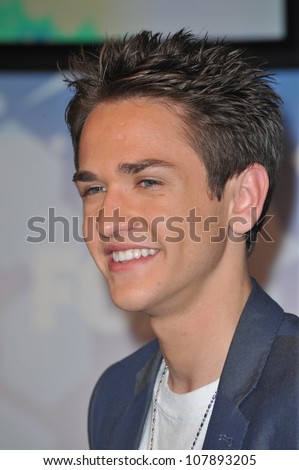 LOS ANGELES, CA - MARCH 11, 2010: American Idol finalist Aaron Kelly at the party for the American Idol Final 12 at Industry, Los Angeles.