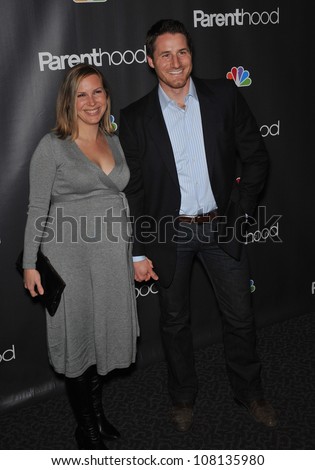 LOS ANGELES, CA - FEBRUARY 22, 2010: Sam Jaeger & wife at the premiere for his new NBC TV series \