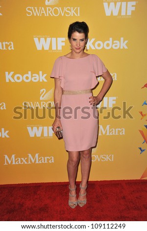 LOS ANGELES, CA - JUNE 13, 2012: Cobie Smulders at the Women in Film 2012 Crystal + Lucy Awards at the Beverly Hilton Hotel.