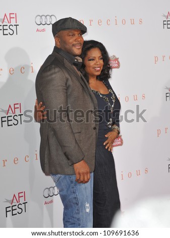 LOS ANGELES, CA - NOVEMBER 1, 2009: Oprah Winfrey & Tyler Perry at the Los Angeles premiere of their new movie 