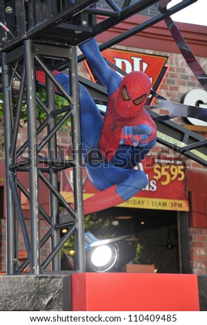 LOS ANGELES, CA - JUNE 29, 2012: Spider-Man at the world premiere of \