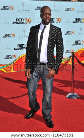 LOS ANGELES, CA - JUNE 28, 2009: Wyclef Jean at the 2009 BET Awards (Black Entertainment Television) at the Shrine Auditorium.