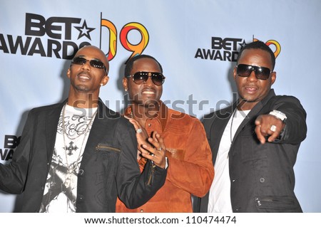 LOS ANGELES, CA - JUNE 28, 2009: Heads of State - Johnny Gill, Ralph Tresvant & Bobby Brown - at the 2009 BET Awards (Black Entertainment Television) at the Shrine Auditorium.