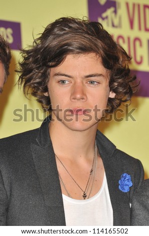 LOS ANGELES, CA - SEPTEMBER 6, 2012: Harry Styles of One Direction at the 2012 MTV Video Music Awards at the Staples Center, Los Angeles.