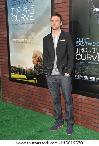 LOS ANGELES, CA - SEPTEMBER 19, 2012: Justin Timberlake at the premiere of his movie \