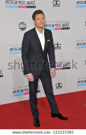 LOS ANGELES, CA - NOVEMBER 18, 2012: Ryan Seacrest at the 40th Anniversary American Music Awards at the Nokia Theatre LA Live.