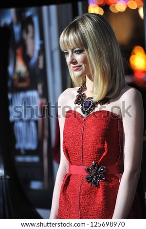 LOS ANGELES, CA - JANUARY 7, 2013: Emma Stone at the world premiere of her movie \