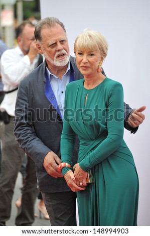LOS ANGELES, CA - JULY 11, 2013: Helen Mirren & husband Taylor Hackford at the Los Angeles premiere of her new movie \