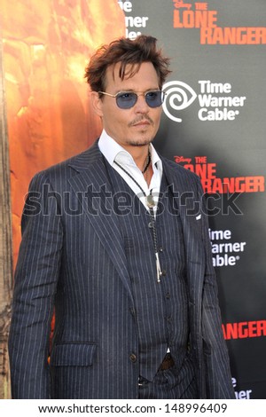 ANAHEIM, CA - JUNE 22, 2013: Johnny Depp at the world premiere of his new movie \